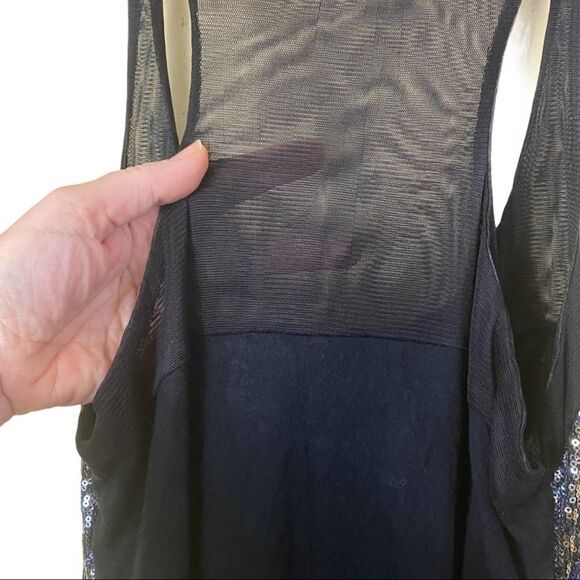 XOXO Multi Colored Sequins Sleeveless Black Dress Size Medium - Picture 8 of 9